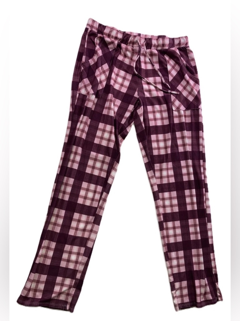Lucky Brand Pink and Mauve Plaid Drawstring Pants (These are So soft)